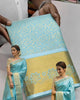Sky Blue Zari Kanjivaram Saree