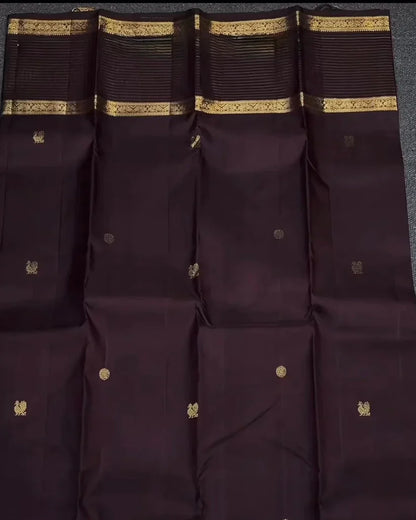 Maroon Golden Zari Checks Silk Saree