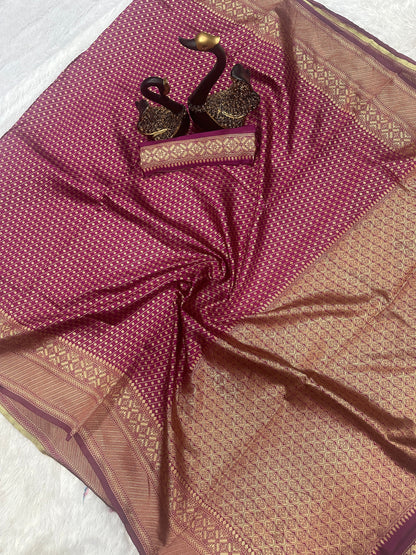 Premium Comfort Organic Banarasi Lichi Silk Wedding Saree