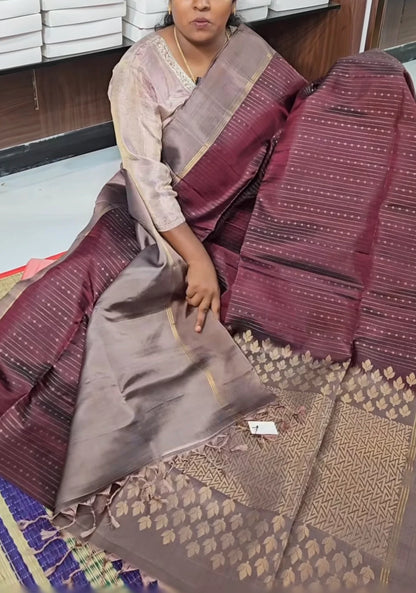 Wine Mauve Handloom Elegance Saree