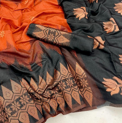 Lilan Soft Cotton Saree with Rich Weaving Blouse