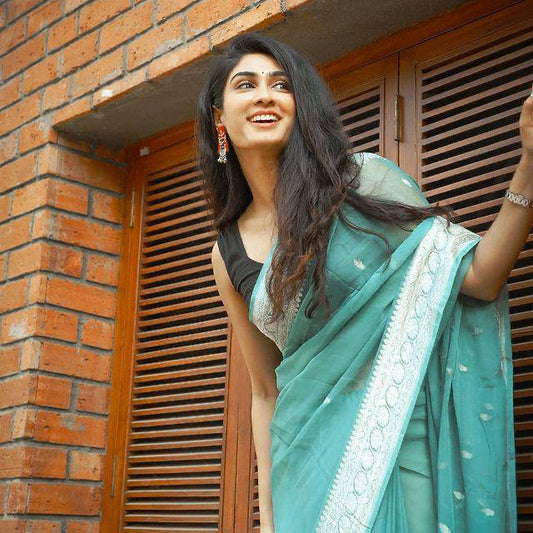 Softloom Saree Made from Lilan Cotton Featuring Slab Texture and Designer Blouse