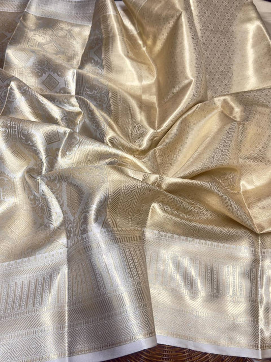 Nayanthara Inspired Banarasi Golden Tissue Zari Silk Saree