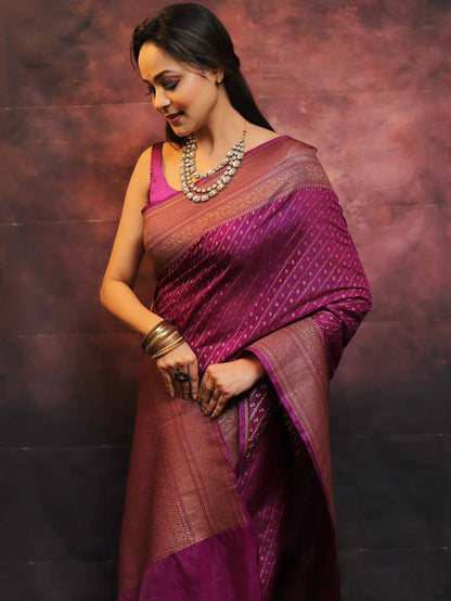 Premium Comfort Organic Banarasi Lichi Silk Wedding Saree