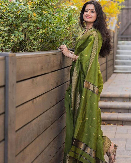 Elegant Comfort Organic Banarasi Lichi Silk Wedding Saree