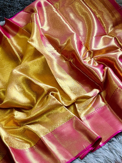 Rani Mukherji Inspired Premium Tissue Silk Saree with Rich Pallu
