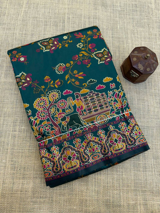 Rajwadi Pashmina Silk Weaving Saree with Kashmiri Pallu