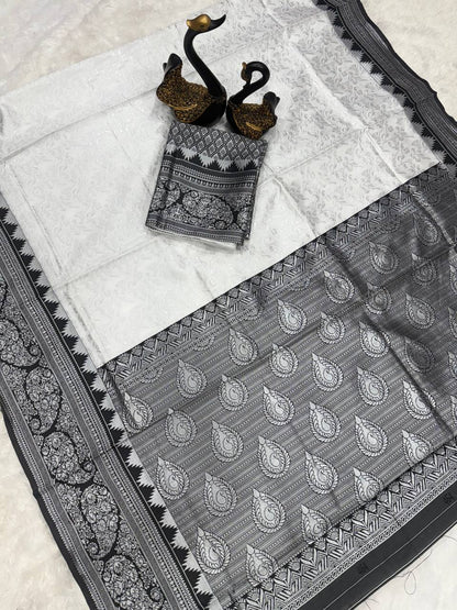 Rich Drape Organic Banarasi Lichi Silk Wedding Saree