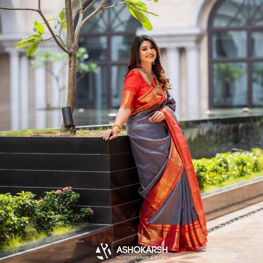 Lightweight Lichi Silk Banarasi Wedding Saree for Festive Wear
