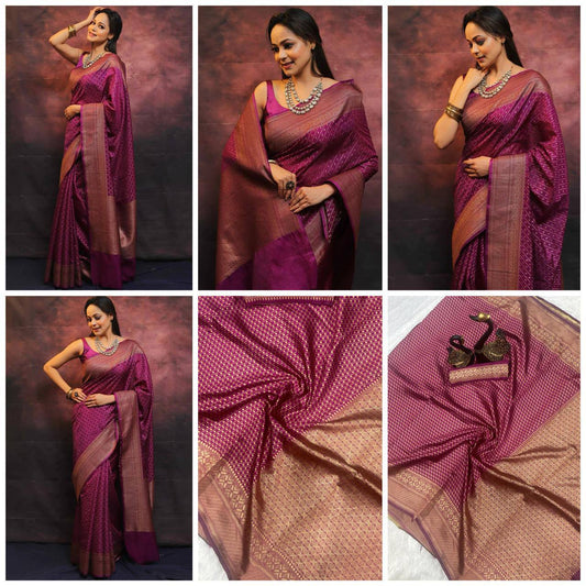 Premium Comfort Organic Banarasi Lichi Silk Wedding Saree
