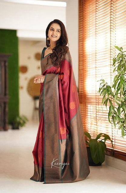 Luxury Comfort Organic Banarasi Lichi Silk Wedding Saree