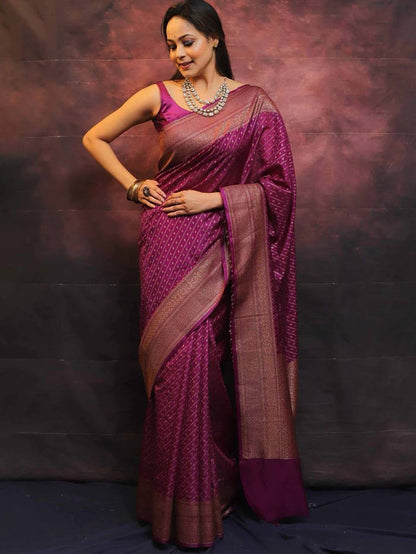Premium Comfort Organic Banarasi Lichi Silk Wedding Saree