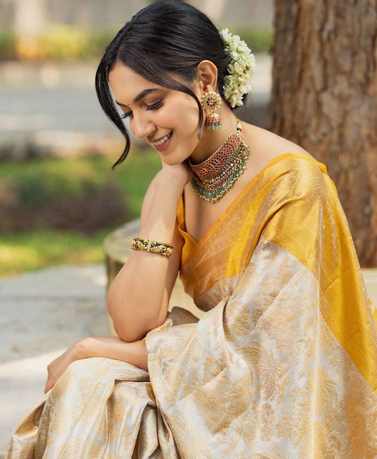 Premium Comfort Organic Banarasi Lichi Silk Wedding Saree