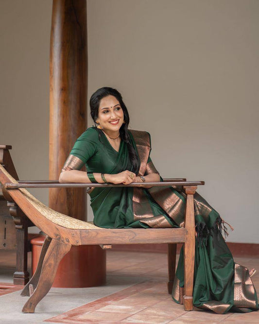 Feather Light Organic Banarasi Lichi Silk Wedding Saree